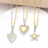 Wholesale Jewelry Copper Goldplated Fivepointed Star And Heart Shape Pendant Necklace With Ball Bead Chain
