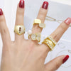 Wholesale Jewelry Copper Goldplated Geometric Love Heart Open Ring For Women