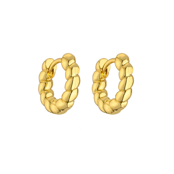Wholesale Jewelry Copper Goldplated Geometric Twist Small Hoop Earrings For Women