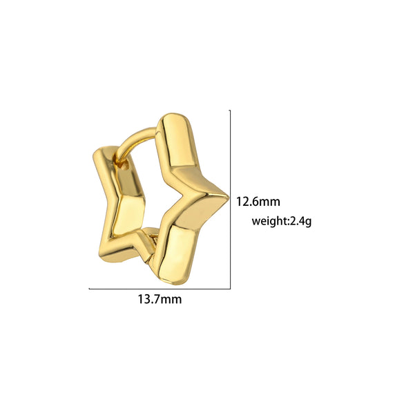 Wholesale Jewelry Copper Goldplated Geometric Twist Small Hoop Earrings For Women