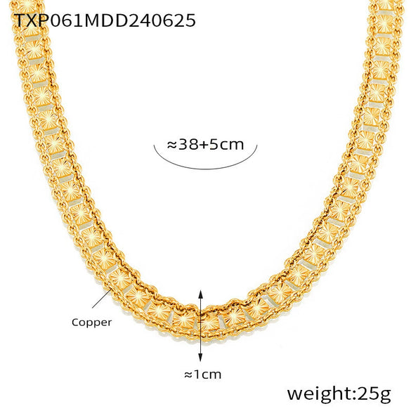 Wholesale Jewelry Copper Goldplated Ochain Multilayer Stitching Allmatch Bracelet Necklace