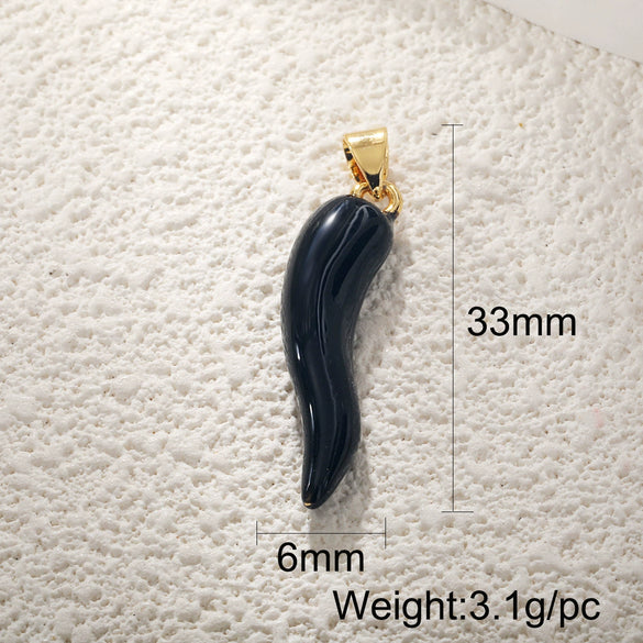 Wholesale Jewelry Copper Goldplated Oildropping Chili Pendant Necklace