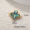 Wholesale Jewelry Copper Goldplated Sweet Style Flower Fourleaf Clover Pendant With Zircon Inlaid And Colorpreserving Abalone Shell Diy Jewelry Accessories Double Hole