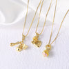 Wholesale Jewelry Copper Heart Pendant Necklace Electroplating Minimalist Style
