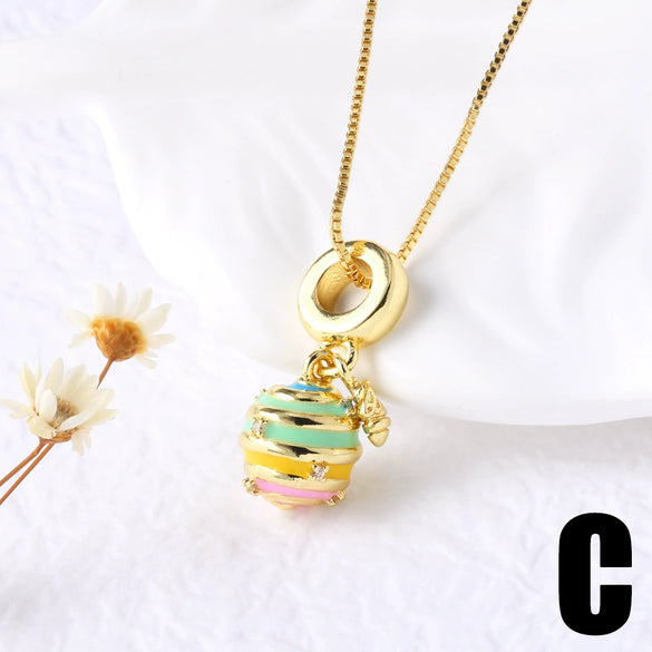 Wholesale Jewelry Copper Heart Pendant Necklace Electroplating Minimalist Style