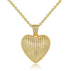 Wholesale Jewelry Copper Heart Pendant Necklace Mixed Gem Inlay Set With Precious Stones