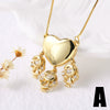 Wholesale Jewelry Copper Heart Pendant Necklace With Box Chain Electroplating