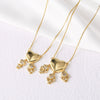 Wholesale Jewelry Copper Heart Pendant Necklace With Box Chain Electroplating