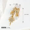 Wholesale Jewelry Copper Heart Rhombus Geometric Electroplated Tassel Pendant Necklace