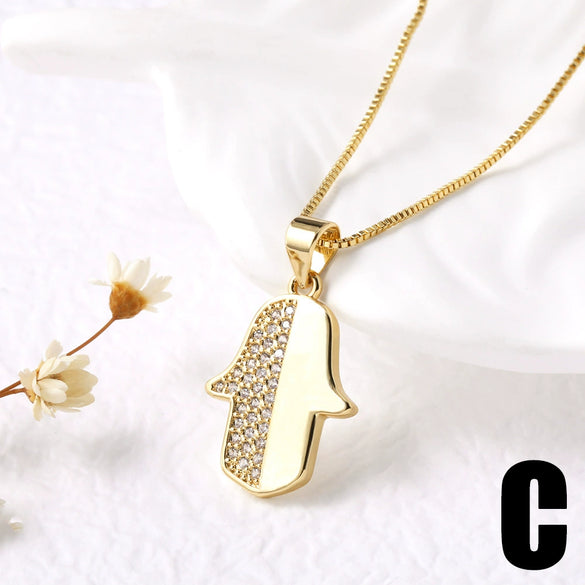 Wholesale Jewelry Copper Heart Shape Box Chain Necklace With Electroplating