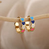 Wholesale Jewelry Copper Heart Shape Butterfly Cshaped Ear Studs Electroplating For Women