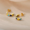 Wholesale Jewelry Copper Heart Shape Butterfly Cshaped Ear Studs Electroplating For Women