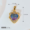 Wholesale Jewelry Copper Heart Shape Electroplating Love Zircon Single Pendant Necklace And Earrings For Women