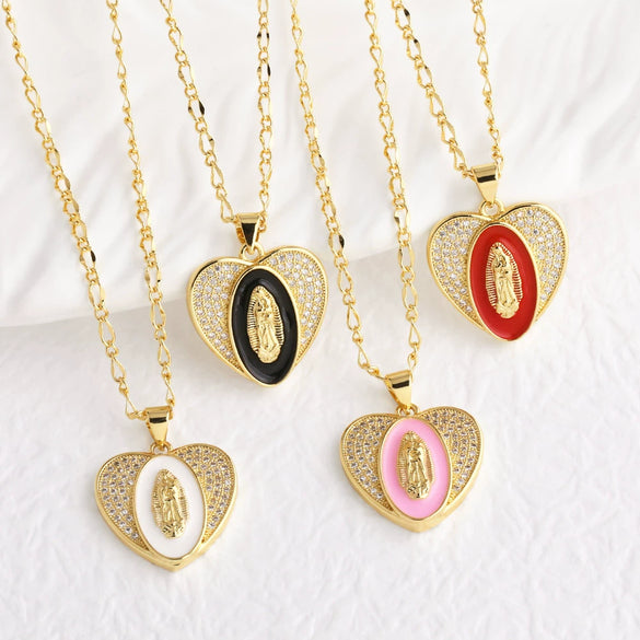 Wholesale Jewelry Copper Heart Shape Goldplated Lip Chain Necklace