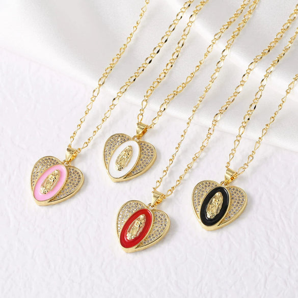 Wholesale Jewelry Copper Heart Shape Goldplated Lip Chain Necklace