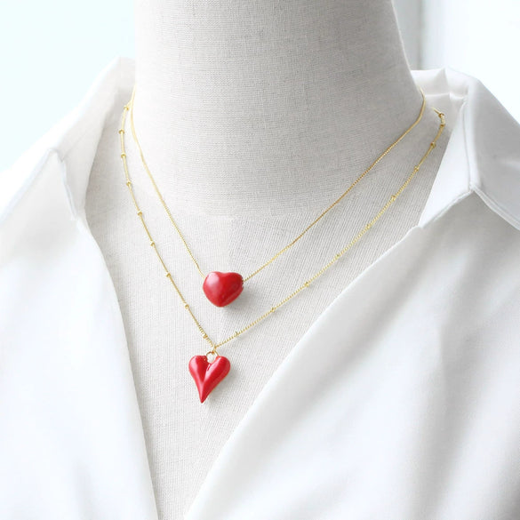 Wholesale Jewelry Copper Heart Shape Pendant Necklace With Goldplated Electroplating