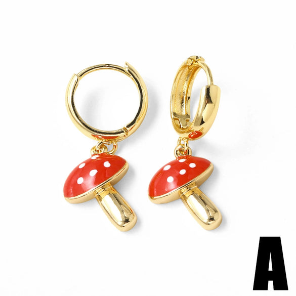 Wholesale Jewelry Copper Heart Shaped Pendant Earrings Electroplated Simple Style