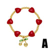 Wholesale Jewelry Copper Heart Star Fruit Pendant Beaded Bracelet Electroplated