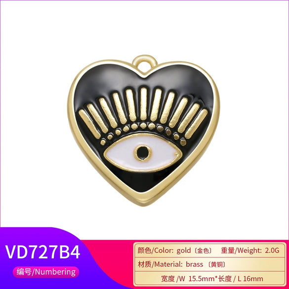Wholesale Jewelry Copper Heartshaped Dripping Oil Pendant