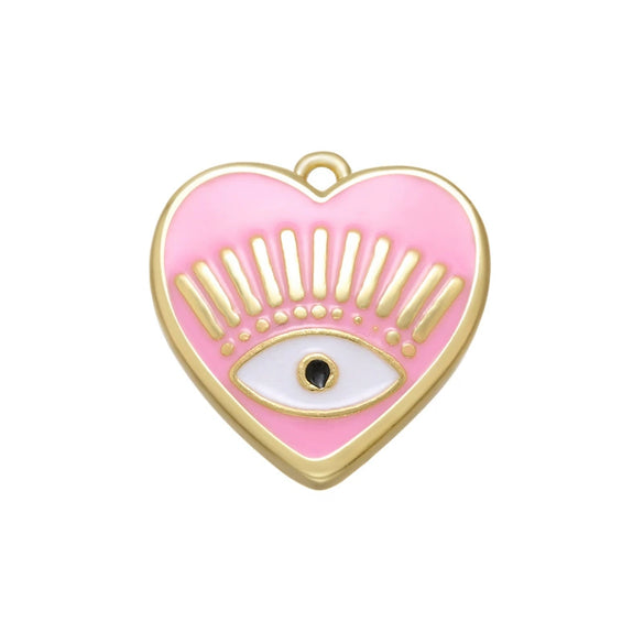 Wholesale Jewelry Copper Heartshaped Dripping Oil Pendant