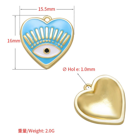 Wholesale Jewelry Copper Heartshaped Dripping Oil Pendant