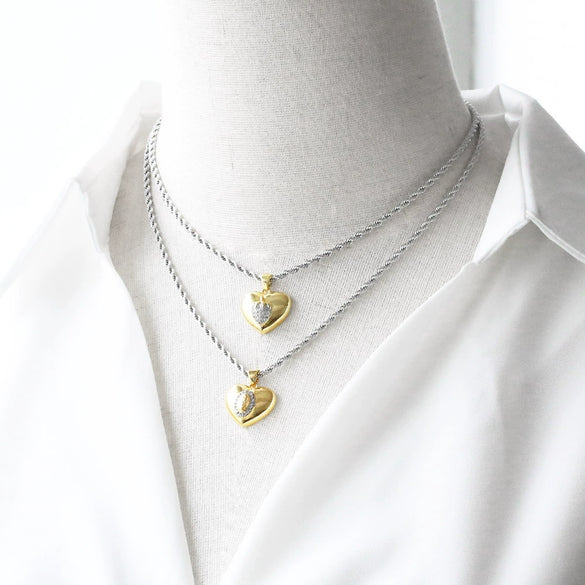 Wholesale Jewelry Copper Heartshaped Electroplated Necklace With O Word Chain