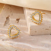 Wholesale Jewelry Copper Heartshaped Geometric Polish Earrings For Women
