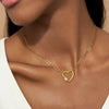 Wholesale Jewelry Copper Heartshaped Geometric Zircon Electroplated Necklace