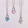Wholesale Jewelry Copper Heartshaped Love Lock Zirconia Pendant Necklace For Women