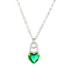 Wholesale Jewelry Copper Heartshaped Love Lock Zirconia Pendant Necklace For Women