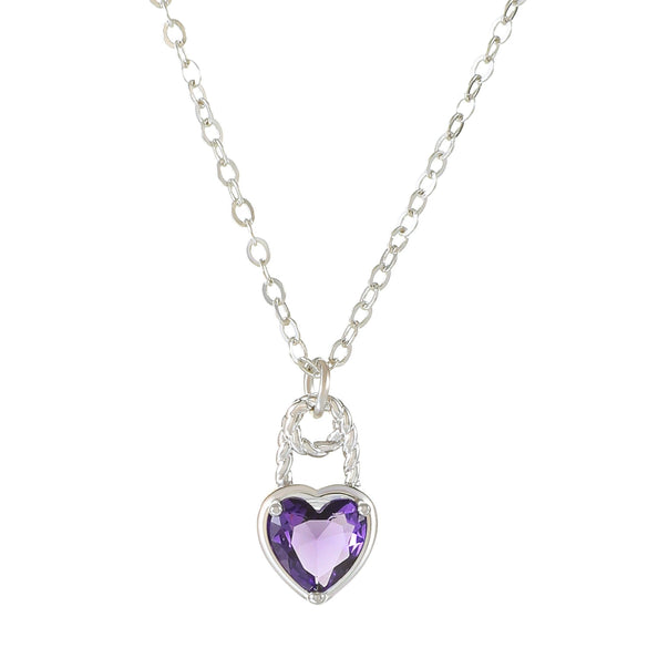Wholesale Jewelry Copper Heartshaped Love Lock Zirconia Pendant Necklace For Women