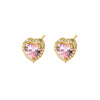Wholesale Jewelry Copper Heartshaped Micro Inlaid Zircon Earrings 18K Plated
