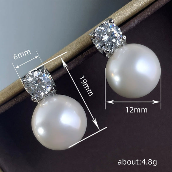 Wholesale Jewelry Copper Imitation Pearl Minimalist Geometric Earrings Necklace Set For Women