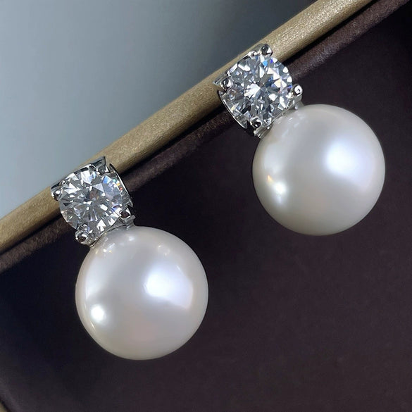 Wholesale Jewelry Copper Imitation Pearl Minimalist Geometric Earrings Necklace Set For Women