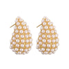 Wholesale Jewelry Copper Inlaid Pearl Geometric Cshaped Dropshaped Women's Ear Studs
