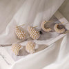 Wholesale Jewelry Copper Inlaid Pearl Geometric Cshaped Dropshaped Women's Ear Studs