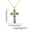 Wholesale Jewelry Copper Inlaid Zircon Cross Pendant Necklace Fashion Geometric Style Handmade