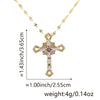 Wholesale Jewelry Copper Inlaid Zircon Cross Pendant Necklace Fashion Geometric Style Handmade
