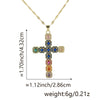 Wholesale Jewelry Copper Inlaid Zircon Cross Pendant Necklace Fashion Geometric Style Handmade