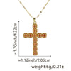 Wholesale Jewelry Copper Inlaid Zircon Cross Pendant Necklace Fashion Geometric Style Handmade