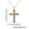 Wholesale Jewelry Copper Inlaid Zircon Cross Pendant Necklace Fashion Geometric Style Handmade
