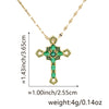 Wholesale Jewelry Copper Inlaid Zircon Cross Pendant Necklace Fashion Geometric Style Handmade