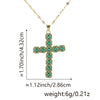 Wholesale Jewelry Copper Inlaid Zircon Cross Pendant Necklace Fashion Geometric Style Handmade