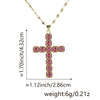 Wholesale Jewelry Copper Inlaid Zircon Cross Pendant Necklace Fashion Geometric Style Handmade