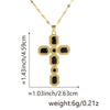 Wholesale Jewelry Copper Inlaid Zircon Cross Pendant Necklace Fashion Geometric Style Handmade