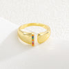 Wholesale Jewelry Copper Inlaid Zircon Fashion Open Ring With Letter Pattern
