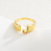 Wholesale Jewelry Copper Inlaid Zircon Fashion Open Ring With Letter Pattern