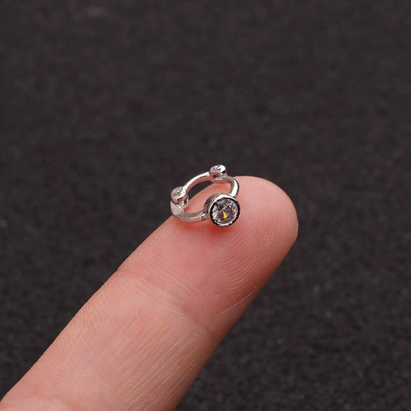 Wholesale Jewelry Copper Inlaid Zircon Flowers Women's Cartilage Earrings
