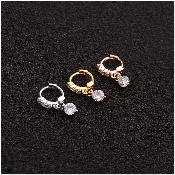 Wholesale Jewelry Copper Inlaid Zircon Flowers Women's Cartilage Earrings