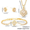 Wholesale Jewelry Copper Inlaid Zircon Fourleaf Clover Plants Flowers Style Electroplating Women's Jewelry Set
